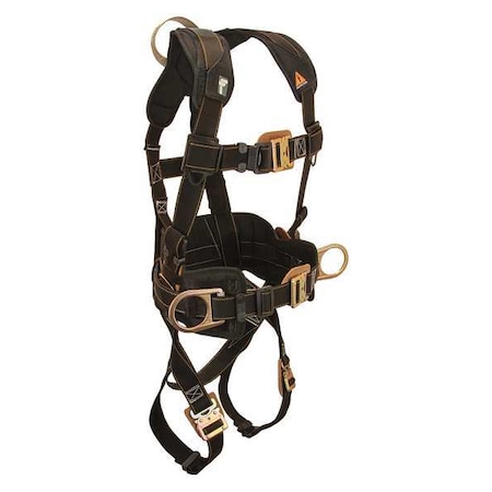 Falltech Arc Flash Full Body Harness for Hot Work, XL, 425 lb., Quick-Connect Chest/ Back, Hips D-Ring 8081XL