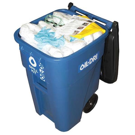 Oil-Dri Portable Spill Kit, 55 gal Volume Absorbed per Kit, 50 gal Capacity, Kaddie, Blue L90350