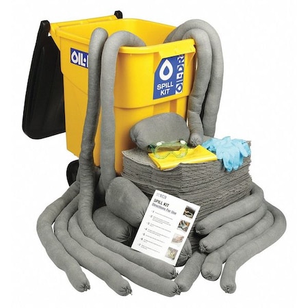Oil-Dri Portable Spill Kit, 59 gal Volume Absorbed per Kit, 50 gal Capacity, Kaddie, Yellow L90550