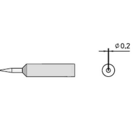 Weller Soldering Tip, Micro, 0.2 mm, For Use With Mfr. No. WXP65 T0054485299