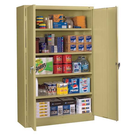 Tennsco Shelving Storage Cabinet, 78 in H, 48 in W, Sand, 5 Shelves, 0 Drawers J1878ASD