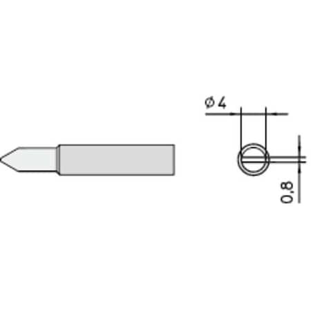 Weller Soldering Tip, Chisel, 4 mm, For Use With Mfr. No. WXP65 T0054485399