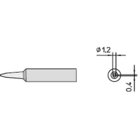 Weller Soldering Tip, Chisel, 1.2 mm, For Use With Mfr. No. WXP65 T0054486099