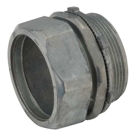 Raco EMT Grounding Connector, 2-1/2 in, Compression, Zinc Alloy, Zinc Plated, Gray 2840