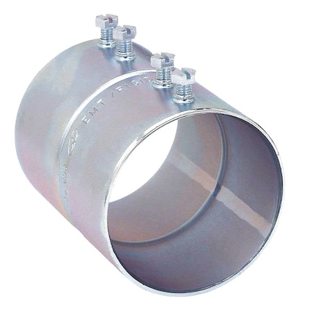 Raco EMT/IMC Coupling, 2-1/2 in, Set Screw, Steel, Plain, Gray 2150