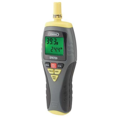 General Tools TemperatureHumidityMeter, Onboard, NoNIST EP8709