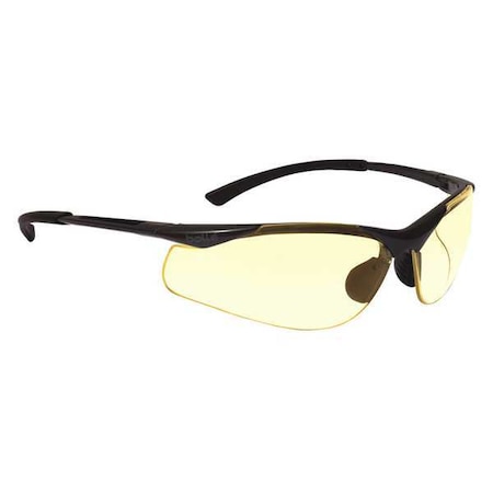 Bolle Safety Contour, Safety Glasses, Anti-Fog, Anti-Static & Anti-Scratch, Amber Lens, Gray Frame, Half-Frame 40046