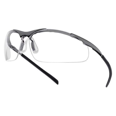 Bolle Safety Contour Metal, Safety Glasses, Anti-Fog, Anti-Static & Anti-Scratch, Clear Lens, Silver Frame 40049