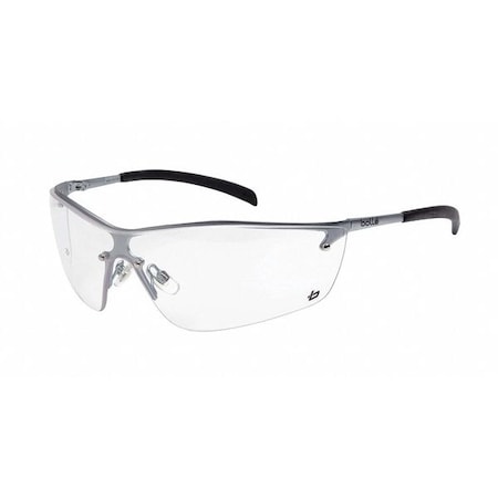 Bolle Safety Silium, Safety Glasses, Anti-Fog, Anti-Static & Anti-Scratch, Clear Lens, Silver Frame, Half-Frame 40073