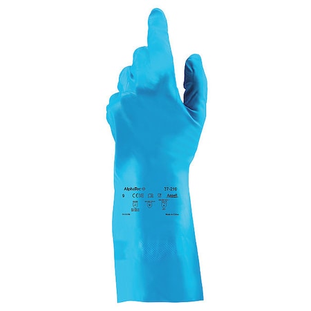 Ansell AlphaTec(R) 37-210 Chemical Resistant Gloves, Nitrile, 12 3/4 in L, 8 mil, Blue, 9, 1 PR 37-210