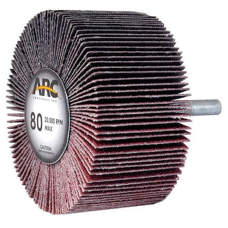 Arc Abrasives Mounted Flap Wheel, 3 in. D, 80 Grit, PK10 11404K