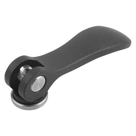 Kipp Cam Lever Size: 0 D=M04, A=52, 3, B=18, Aluminum Black Powder-Coated, Comp: Steel K0005.0501104