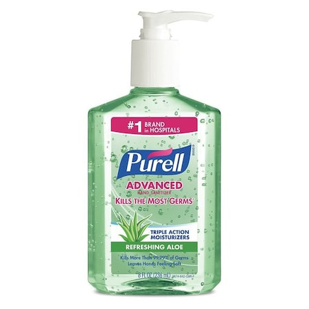 Purell Advanced Hand Sanitizer Aloe Gel 8oz Table Top Pump Bottle 9674-12