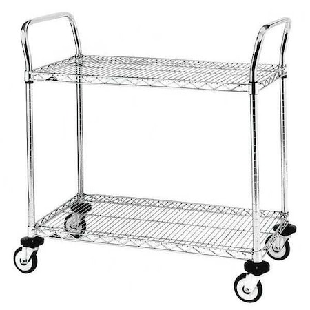 Metro Utility Cart, Chrome, 38x24x38, 2 Shelf MW611
