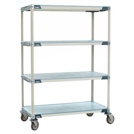 Metro Utility Cart, Polymer/304 Stainless Steel, 900 lb Load Capacity, 4 Shelves, 60" L, 62 in W, 67 in H X566EFX3