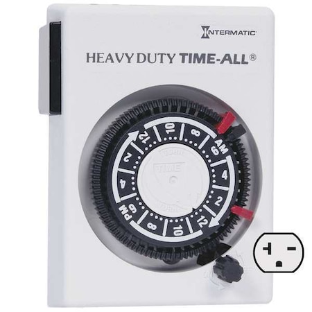 Intermatic Timer, Mechanical, 240V, 20A, Plug In HB114 | Zoro