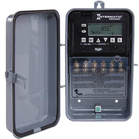 Intermatic Timer, 7-Day, SPST, 120 to 277VAC, 30A ET8215CR
