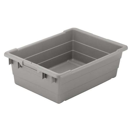 AKRO-MILS Cross Stacking Container, Gray, Polyethylene, 25 in L, 16 in W, 8 1/2 in H 34305GREY