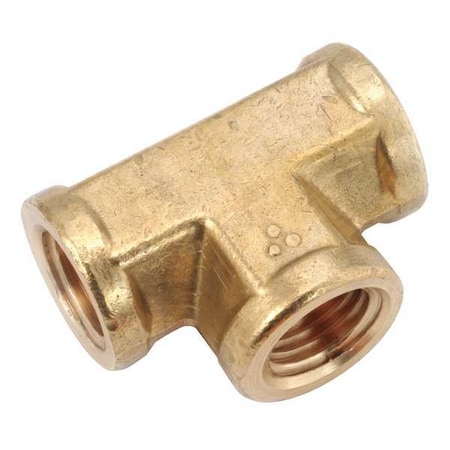 Zoro Select Tee Low Lead Brass Forged Female Tee, 1/2 in Female NPT X 1/2 in Female NPT 706201-08