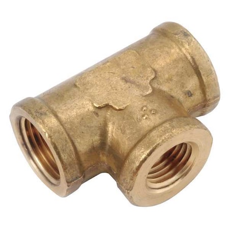 Zoro Select Reducing Tee Low Lead Brass Reducing Tee, 3/8 in Female NPT X 3/8 in Female NPT 706206-060604