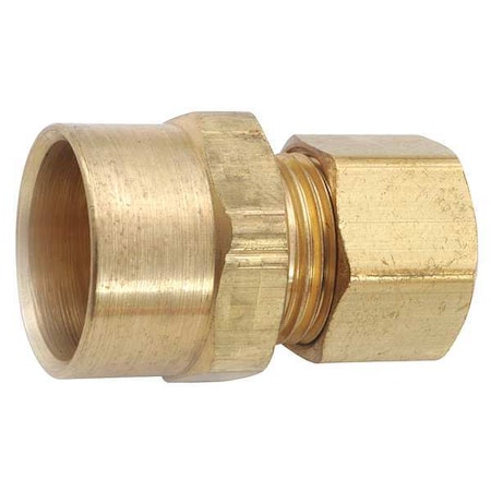 Zoro Select 5/8" Sweat x 3/8" Compression Brass Sweat Adapter 700086-0610