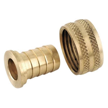 Zoro Select Barbed Hose Fitting, 1/2" Tube OD, 3/4 in Pipe Size, Low Lead Brass 707046-0812
