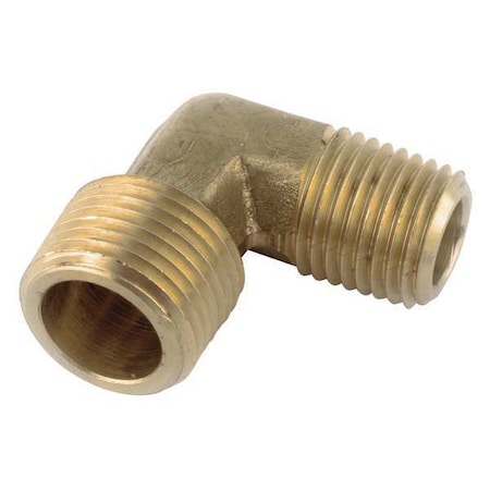 Zoro Select Elbow Low Lead Brass Male Elbow, 1/2 in Male NPT X 3/8 in Male NPT 706235-0806