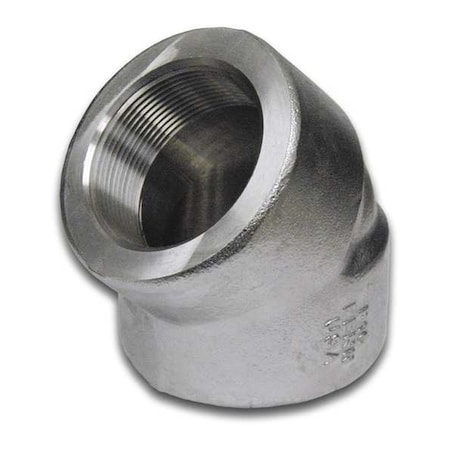 Zoro Select 1/2" FNPT 316/316L SS 45 Degree Elbow 1000300318