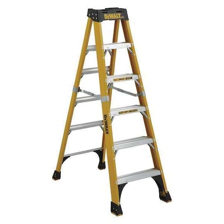 Dewalt 6 ft Fiberglass Stepladder, 500 lb Capacity DXL3810-06
