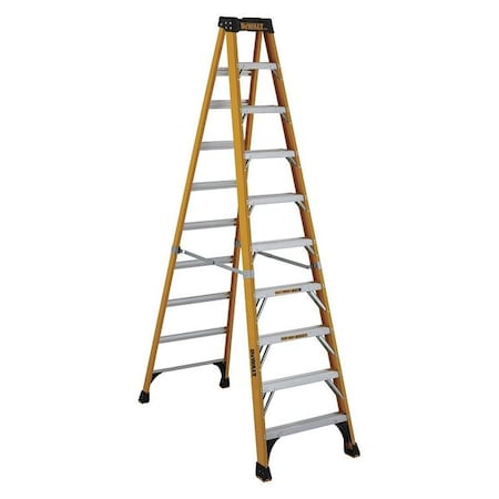 Dewalt 10 ft Fiberglass Stepladder, 375 lb Capacity DXL3410-10