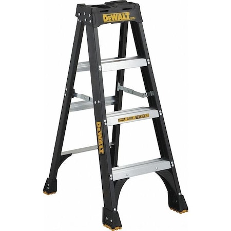 DEWALT 4 ft Fiberglass Stepladder, 300 lb Capacity DXL3010-04