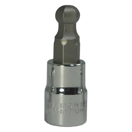 Westward 3/8 in Drive Ball Hex Socket Bit Metric 9 mm Tip, 1 31/32 in L 20XA17