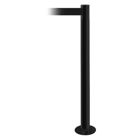 Tensabarrier Barrier Post with Belt, Black, 13 ft Length, 36 1/2 in Post Height, No Legend 889F-33-33-MAX-NO-B9X-C