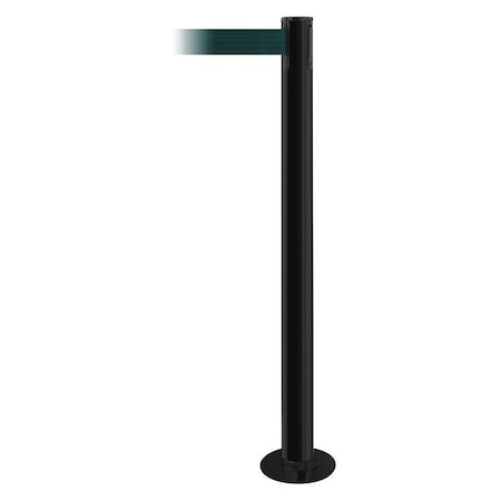 Tensabarrier Barrier Post with Belt, Black, 13 ft Length, 36 1/2 in Post Height, No Legend 889F-33-33-MAX-NO-G6X-C