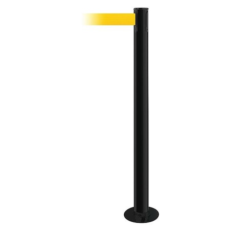 Tensabarrier Barrier Post with Belt, Black, 13 ft Length, 36 1/2 in Post Height, No Legend 889F-33-33-MAX-NO-Y5X-C