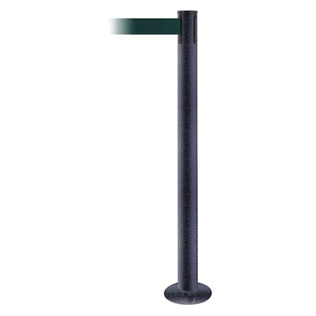 Tensabarrier Barrier Post with Belt, Black Wrinkle, 7 1/2 ft Length, 36 1/2 in Post Height, No Legend 889F-89-89-STD-NO-G6X-C