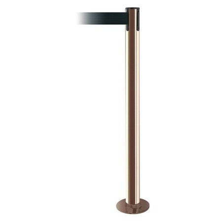 Tensabarrier Barrier Post with Belt, 13 ft Length, 36 1/2 in Post Height, No Legend, Polished Brass 889F-2P-2P-MAX-NO-G7X-C