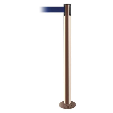 Tensabarrier Barrier Post with Belt, 13 ft Length, 36 1/2 in Post Height, No Legend, Polished Brass 889F-2P-2P-MAX-NO-L5X-C
