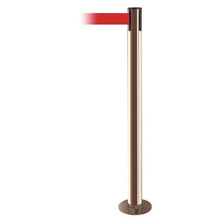 Tensabarrier Barrier Post with Belt, 7 1/2 ft Length, 36 1/2 in Post Height, No Legend, Polished Brass 889F-2P-2P-STD-NO-R5X-C