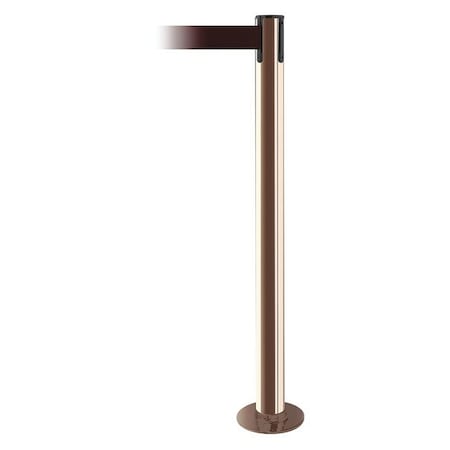 Tensabarrier Barrier Post with Belt, 13 ft Length, 36 1/2 in Post Height, No Legend, Polished Brass 889F-2P-2P-MAX-NO-R7X-C