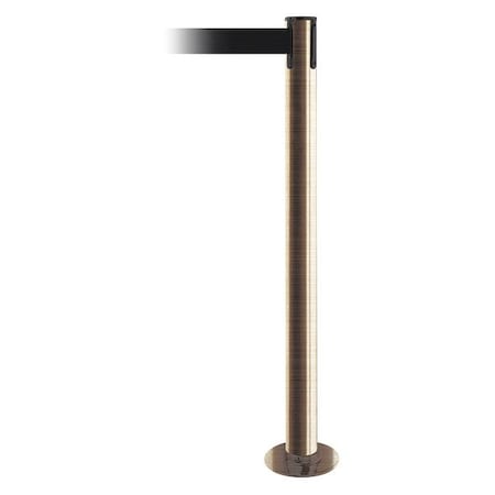 Tensabarrier Barrier Post with Belt, 13 ft Length, 36 1/2 in Post Height, No Legend, Satin Brass 889F-2S-2S-MAX-NO-B9X-C