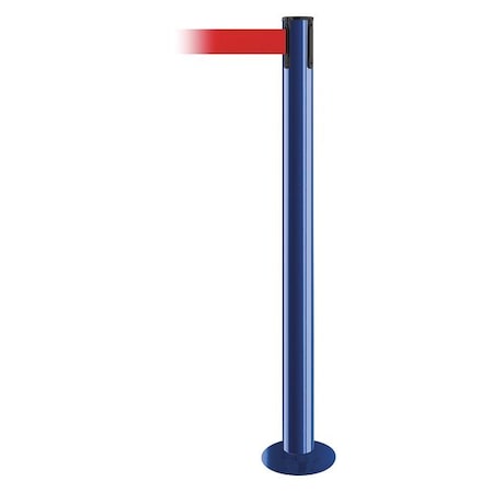 Tensabarrier Barrier Post with Belt, Blue, 13 ft Length, 36 1/2 in Post Height, No Legend 889F-23-23-MAX-NO-R5X-C