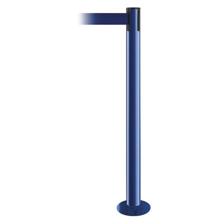 Tensabarrier Barrier Post with Belt, Blue, 7 1/2 ft Length, 36 1/2 in Post Height, No Legend 889F-23-23-STD-NO-L5X-C