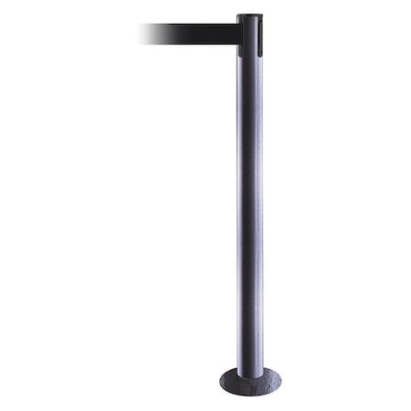 Tensabarrier Barrier Post with Belt, Hammertone Gray, 7 1/2 ft Length, 36 1/2 in Post Height, No Legend 889F-73-73-STD-NO-B9X-C
