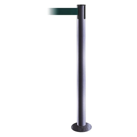 Tensabarrier Barrier Post with Belt, Hammertone Gray, 7 1/2 ft Length, 36 1/2 in Post Height, No Legend 889F-73-73-STD-NO-G6X-C
