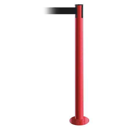 Tensabarrier Barrier Post with Belt, Red, 7 1/2 ft Length, 36 1/2 in Post Height, No Legend 889F-21-21-STD-NO-B9X-C