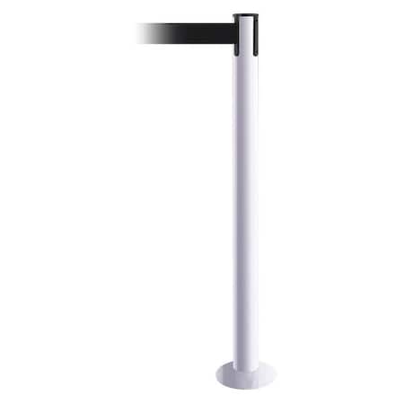 Tensabarrier Barrier Post with Belt, White, 7 1/2 ft Length, 36 1/2 in Post Height, No Legend 889F-32-32-STD-NO-B9X-C