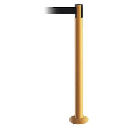 Tensabarrier Barrier Post with Belt, Yellow, 7 1/2 ft Length, 36 1/2 in Post Height, No Legend 889F-35-35-STD-NO-B9X-C