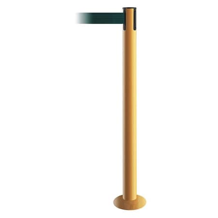 Tensabarrier Barrier Post with Belt, Yellow, 7 1/2 ft Length, 36 1/2 in Post Height, No Legend 889F-35-35-STD-NO-G6X-C