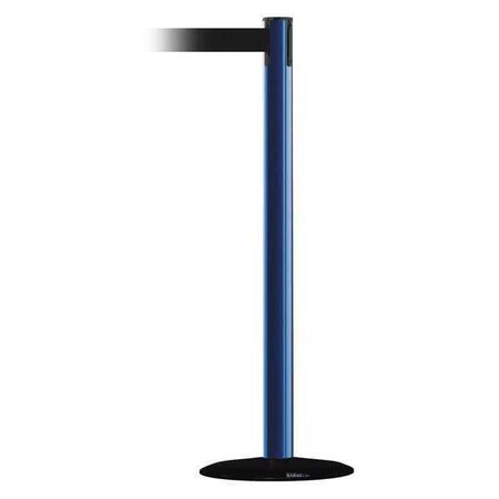 Tensabarrier Barrier Post with Belt, Blue, 13 ft Length, 38 in Post Height, No Legend 889B-33-23-MAX-NO-B9X-C